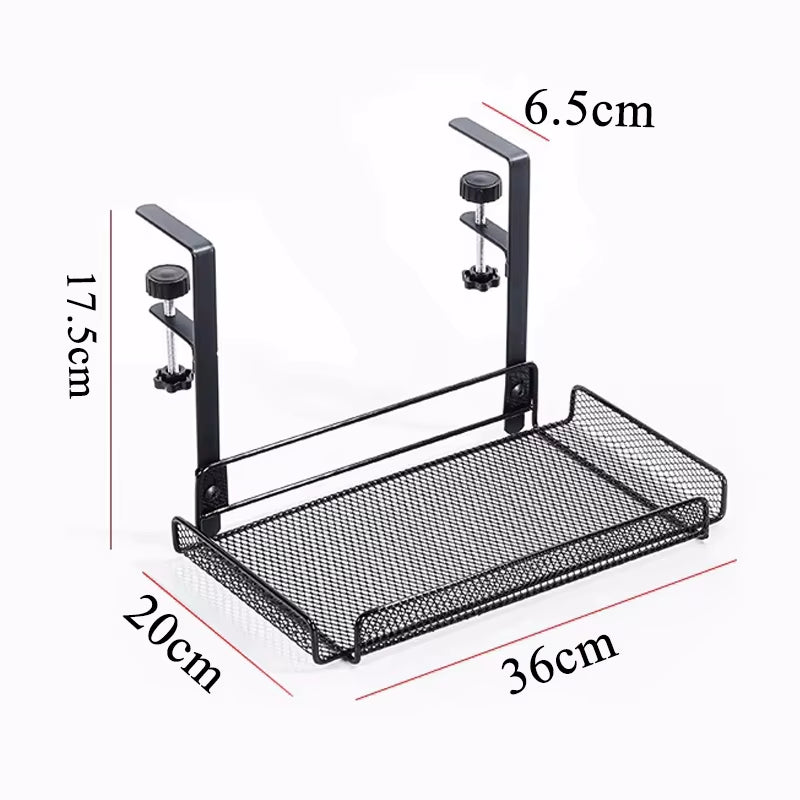Under Desk Cable Management Tray | No-Drill Steel Wire Organizer