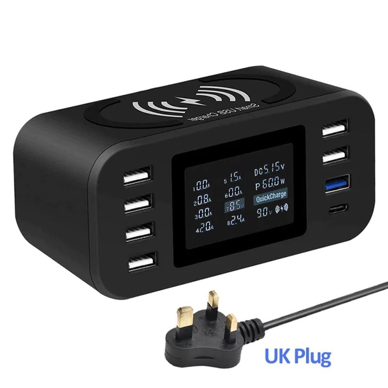 60W Multi-Port Quick Charge 3.0 Charging Station – Fast USB Charger for Phones, Tablets & Smart Devices