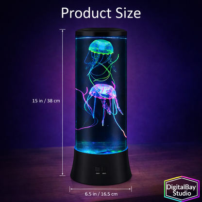 Magic 15" Jellyfish LED Lamp – Color Changing Aquarium Mood Light with Floating Jellyfish, Relaxing Night Light for Bedroom, Gaming Room & Desk
