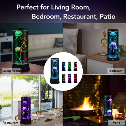 Magic 15" Jellyfish LED Lamp – Color Changing Aquarium Mood Light with Floating Jellyfish, Relaxing Night Light for Bedroom, Gaming Room & Desk