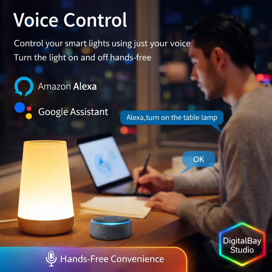 Smart WiFi RGB Touch Lamp – Dimmable LED Desk & Bedside Light with App Control, Compatible with Alexa & Google Home