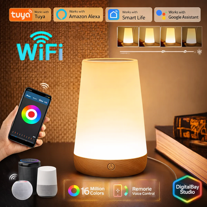 Smart WiFi RGB Touch Lamp – Dimmable LED Desk & Bedside Light with App Control, Compatible with Alexa & Google Home