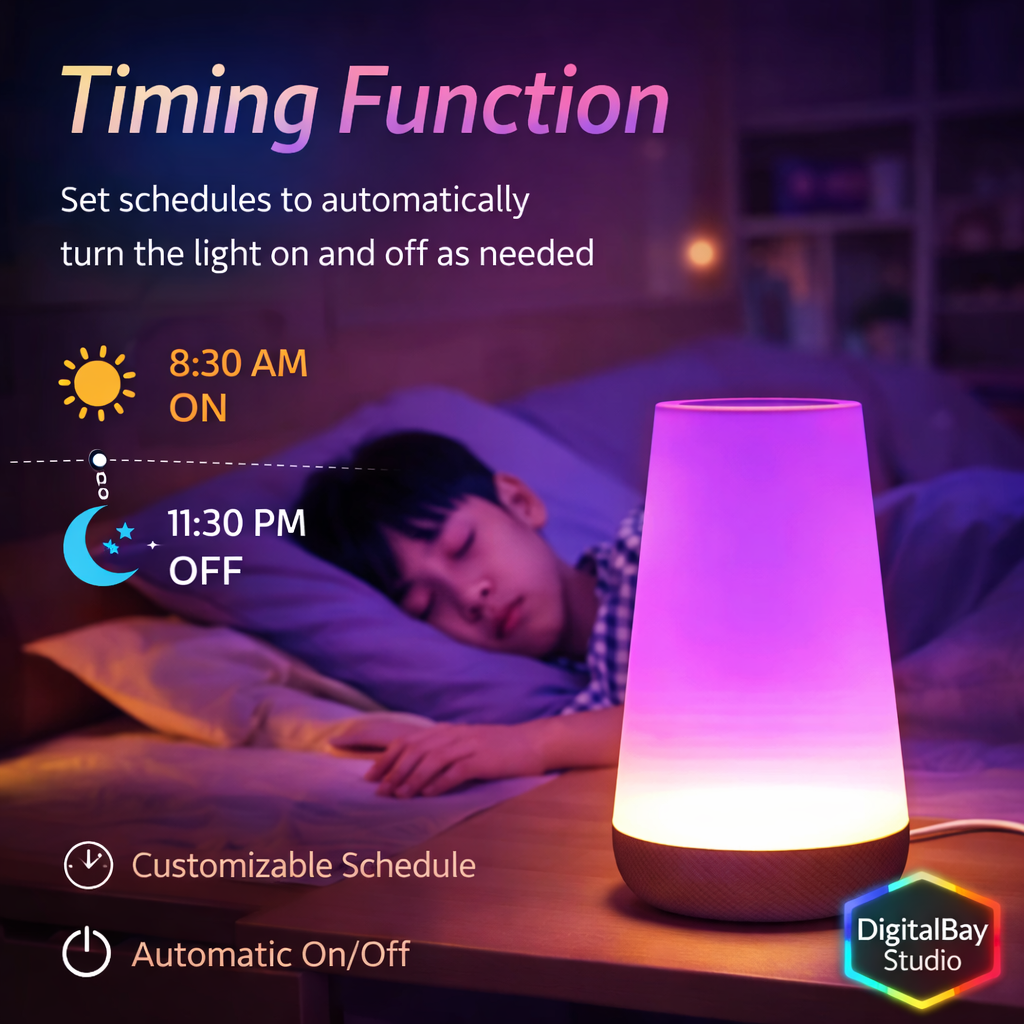 Smart WiFi RGB Touch Lamp – Dimmable LED Desk & Bedside Light with App Control, Compatible with Alexa & Google Home
