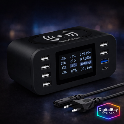 60W Multi-Port Quick Charge 3.0 Charging Station – Fast USB Charger for Phones, Tablets & Smart Devices