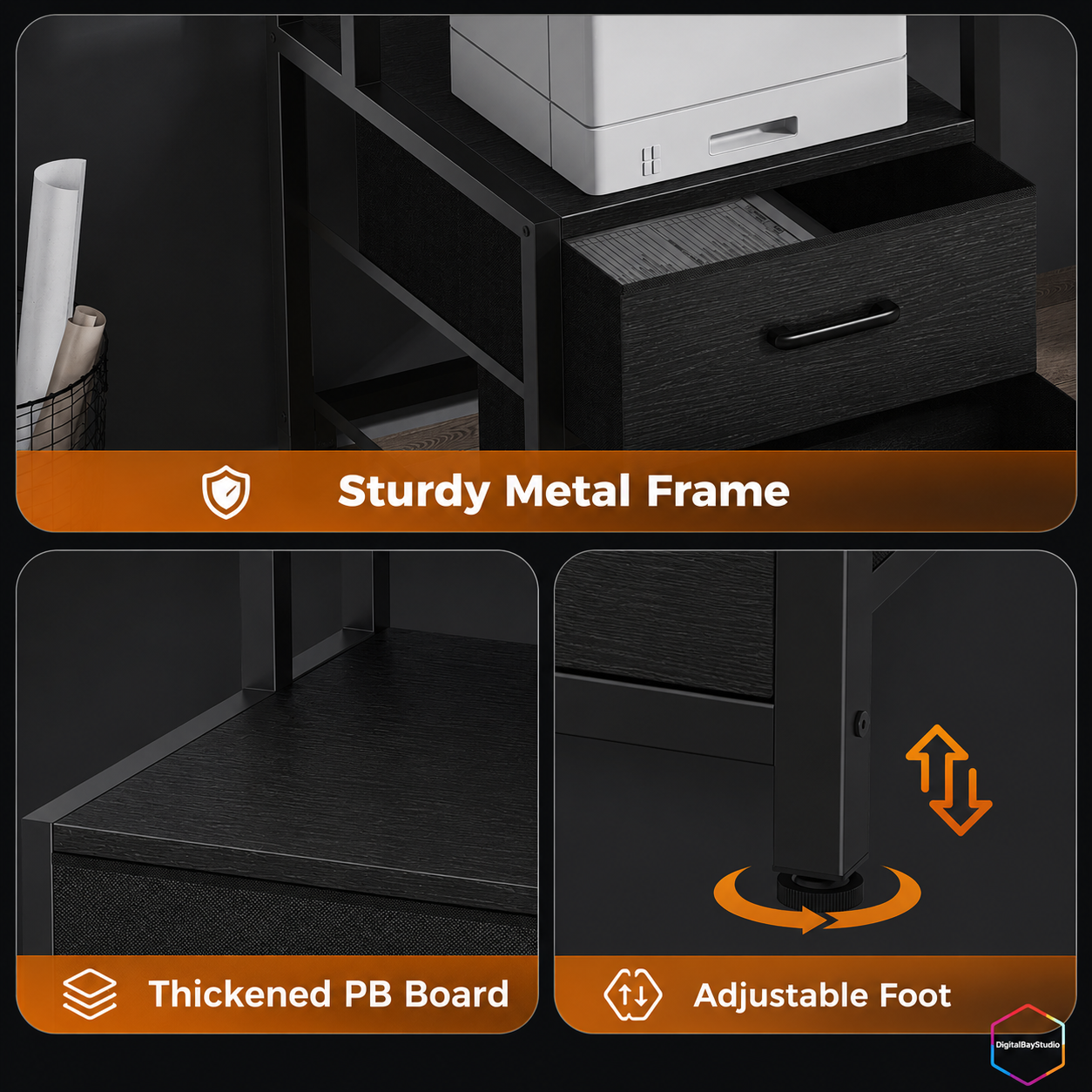 67” Gaming Desk with RGB LED Lights, Charging Station & 5 Drawers – Extra Large Gaming Workstation