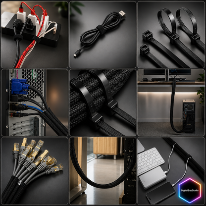 Cable Master 173 piece All-in-One Cable Organizer Kit for Clean Setup