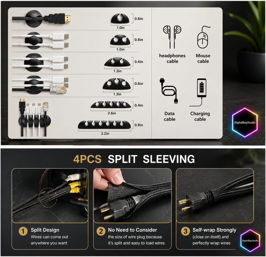 Cable Master 173 piece All-in-One Cable Organizer Kit for Clean Setup
