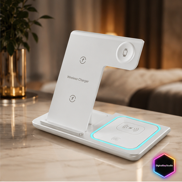 Wireless Charging Stand for Phone, Watch & Earbuds