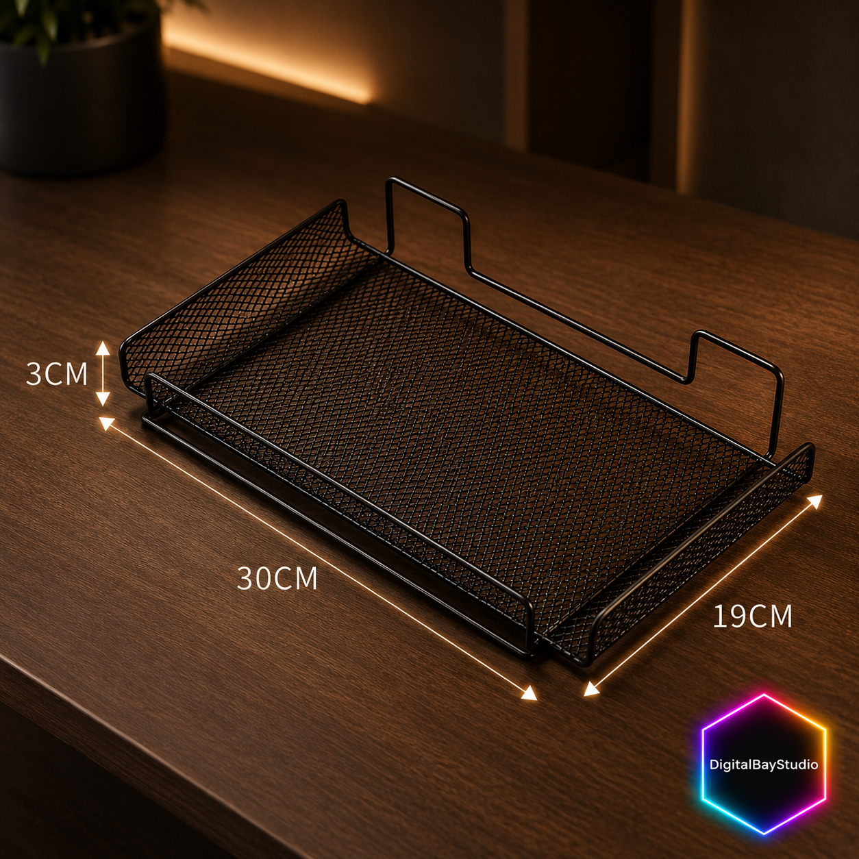 Under Desk Cable Management Tray | No-Drill Steel Wire Organizer