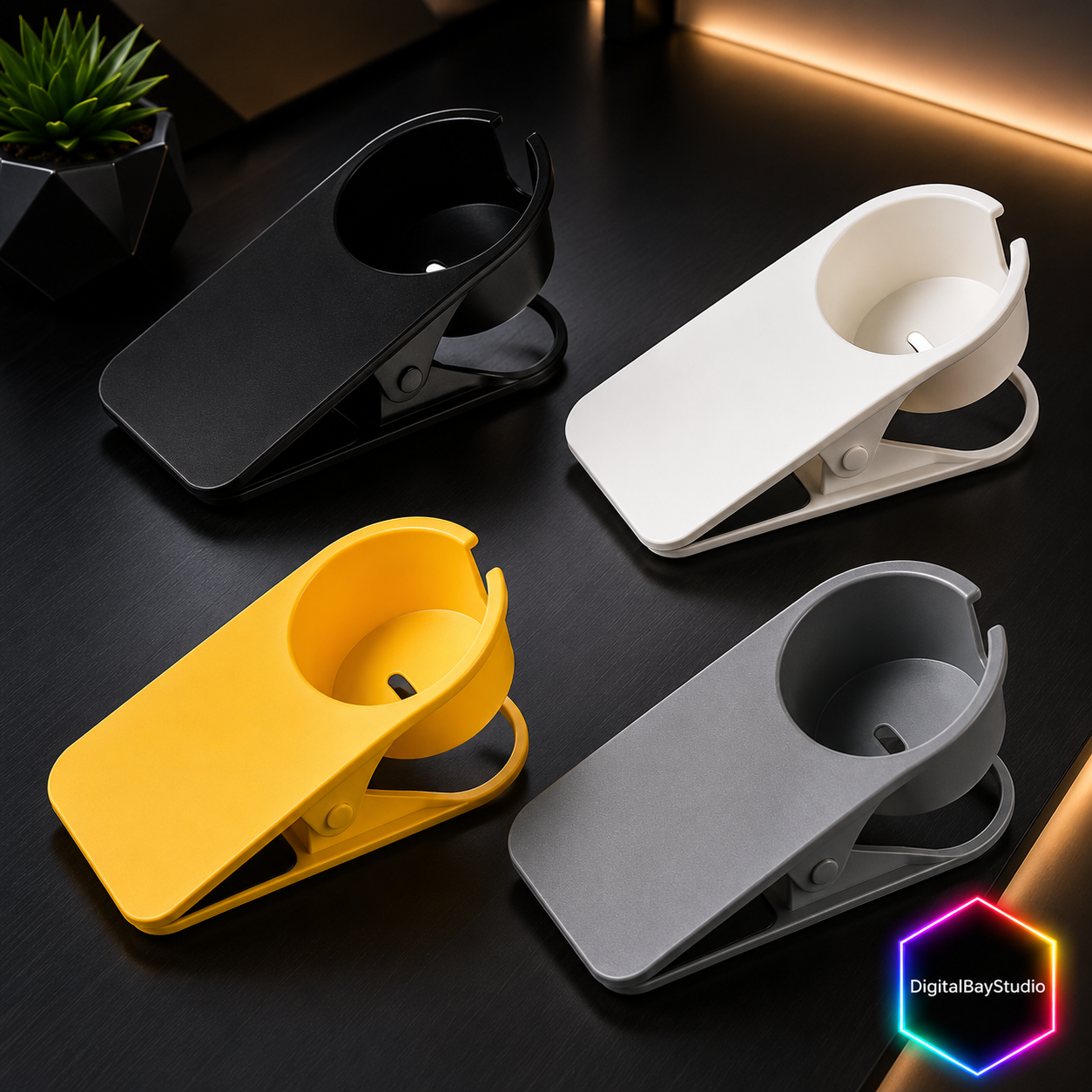 Clamp-On Desk Cup Holder for Office & Gaming Setups