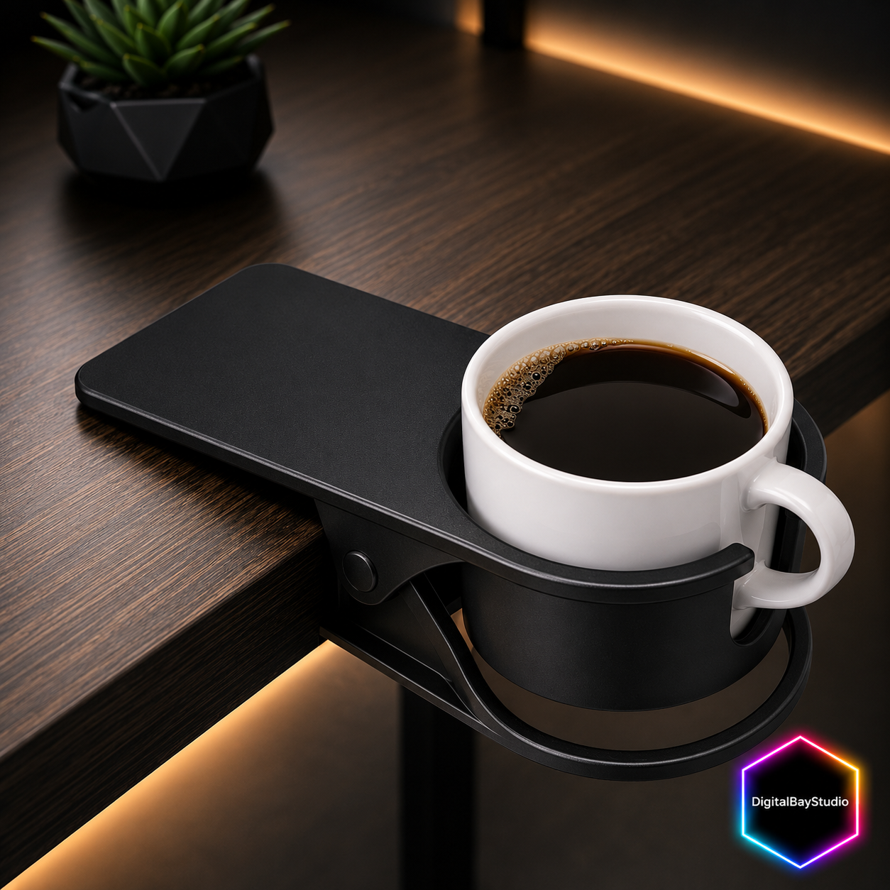 Clamp-On Desk Cup Holder for Office & Gaming Setups