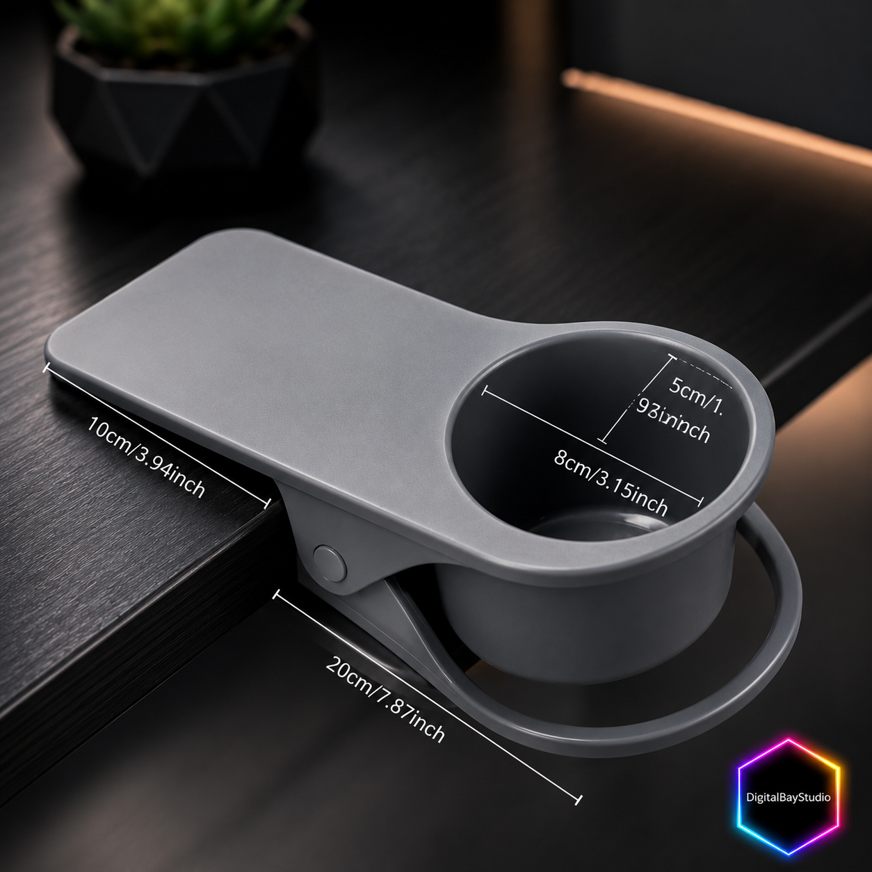 Clamp-On Desk Cup Holder for Office & Gaming Setups