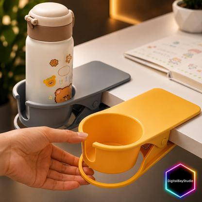 Clamp-On Desk Cup Holder for Office & Gaming Setups