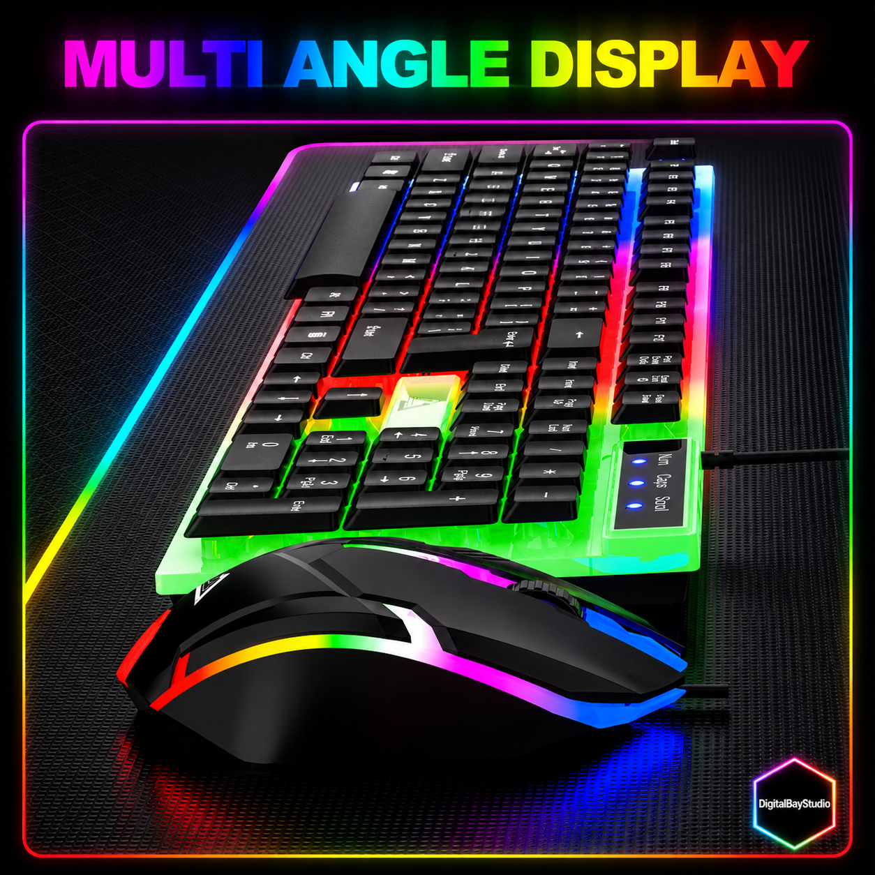 RGB Gaming Keyboard & Mouse Combo – Mechanical Feel LED Backlit Set for PC & Desktop Gaming