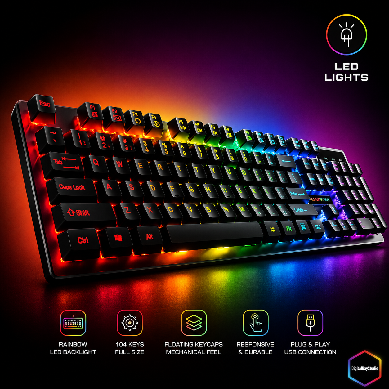 RGB Gaming Starter Pack – 4-Piece Keyboard, Mouse, Headset & Mouse Pad Combo