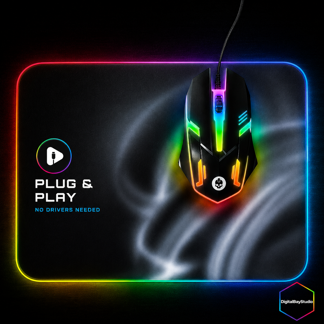 RGB Gaming Starter Pack – 4-Piece Keyboard, Mouse, Headset & Mouse Pad Combo