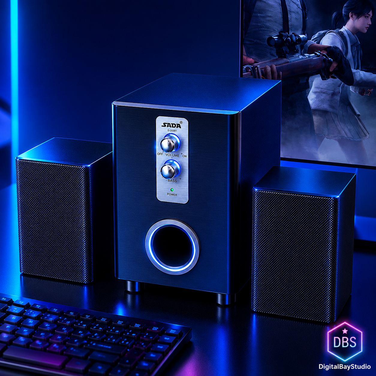 3-in-1 Stereo Computer Speakers –  HD Audio Speakers with 3.5mm Connection