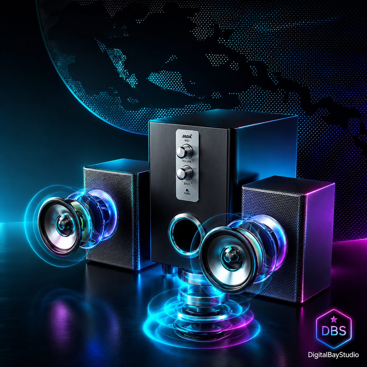 3-in-1 Stereo Computer Speakers –  HD Audio Speakers with 3.5mm Connection