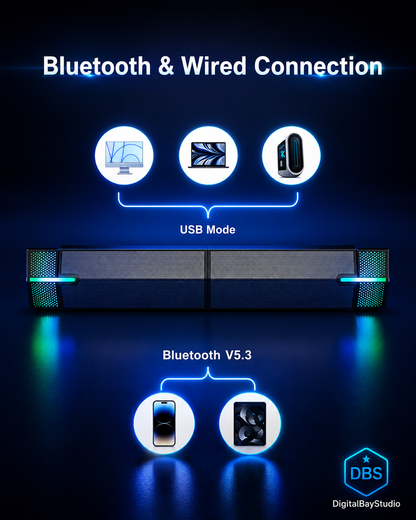 Stereo Bluetooth Computer Speakers – M20 USB Wired Speakers for PC, Laptop & Monitor