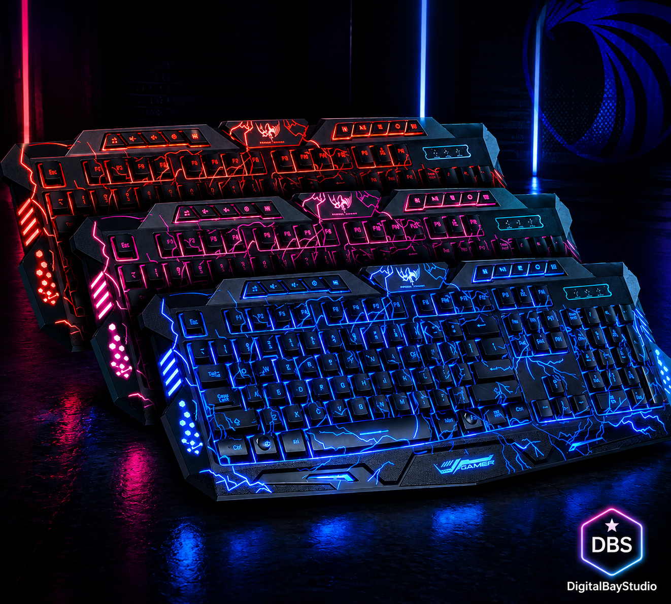 RGB Wired Gaming Keyboard & Mouse – Tricolor Luminous Gaming Set for PC & Notebook