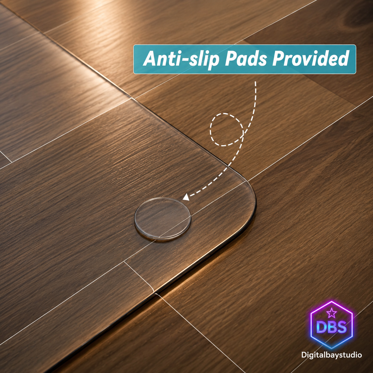 Tempered Glass Office Chair Mat – 36” x 46” Heavy Duty Floor Protector for Carpet & Hardwood