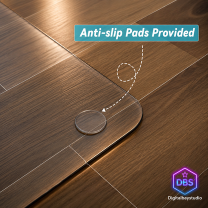 Tempered Glass Office Chair Mat – 36” x 46” Heavy Duty Floor Protector for Carpet & Hardwood