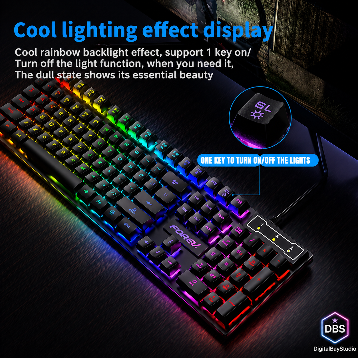 Waterproof LED Gaming Keyboard – RGB Backlit Wired Keyboard for Work & Play