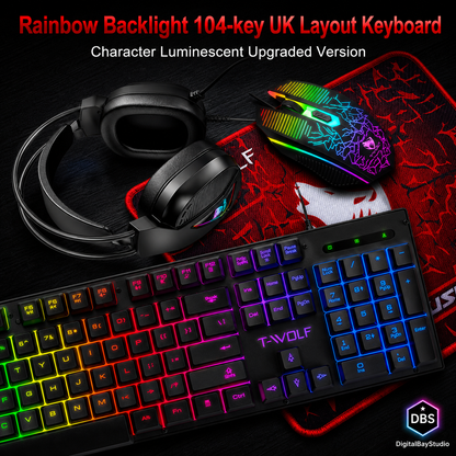 4-in-1 RGB Gaming Bundle – Mechanical Keyboard, Mouse, Headset & Mouse Pad Set