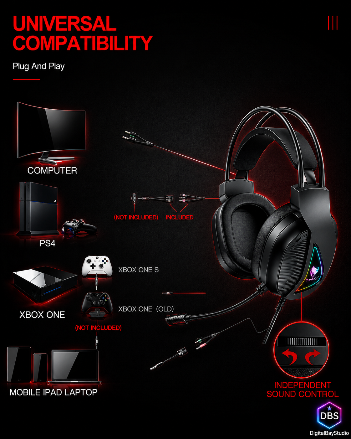 4-in-1 RGB Gaming Bundle – Mechanical Keyboard, Mouse, Headset & Mouse Pad Set
