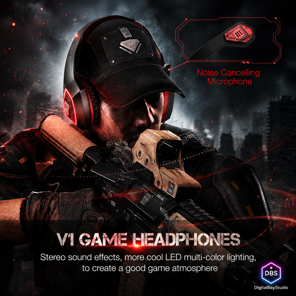 LED Wired Gaming Headset – Crystal Clear Audio & RGB Lighting Effects