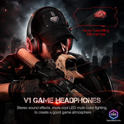 LED Wired Gaming Headset – Crystal Clear Audio & RGB Lighting Effects