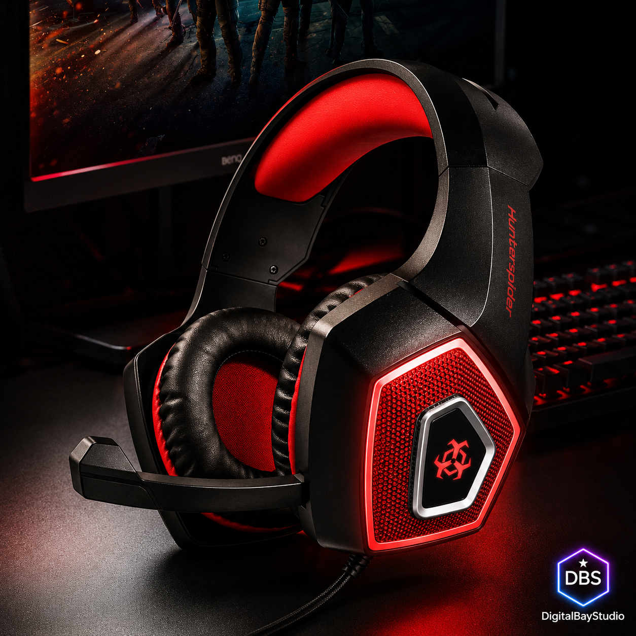 LED Wired Gaming Headset – Crystal Clear Audio & RGB Lighting Effects