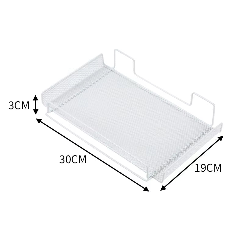 Under Desk Cable Management Tray | No-Drill Steel Wire Organizer