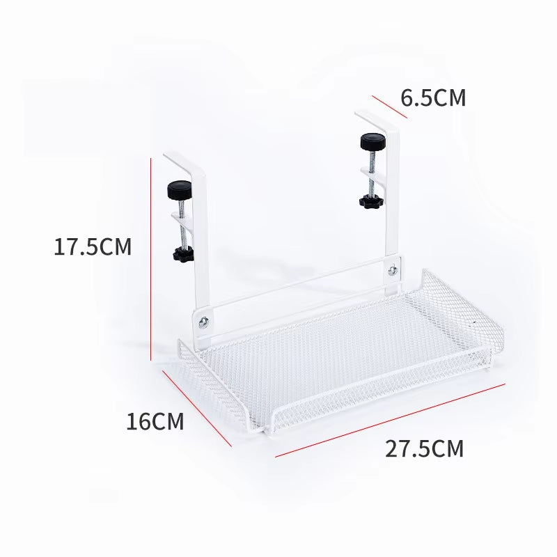 Under Desk Cable Management Tray | No-Drill Steel Wire Organizer