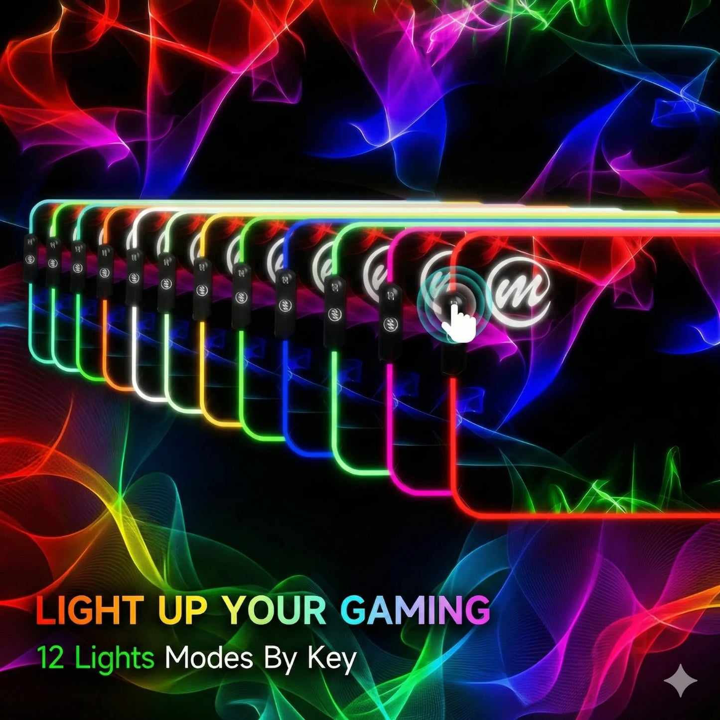 RGB Glow Gaming Mouse Pad XXL – 31.5 x 11.8 Inch LED Desk Mat with 12 Lighting Effects & Waterproof Surface