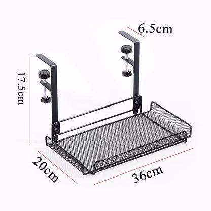 Under Desk Cable Management Tray | No-Drill Steel Wire Organizer