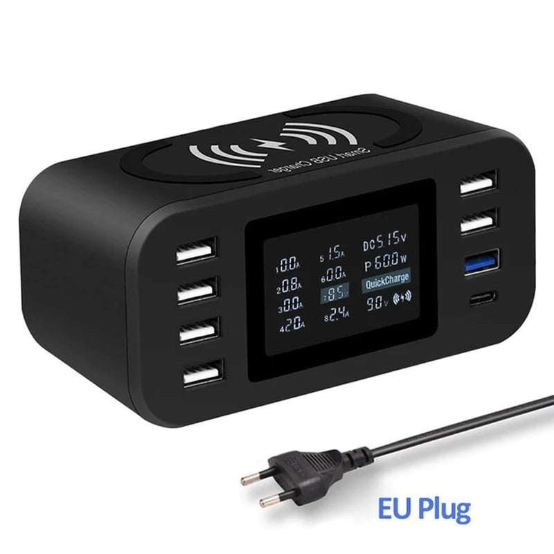60W Multi-Port Quick Charge 3.0 Charging Station – Fast USB Charger for Phones, Tablets & Smart Devices